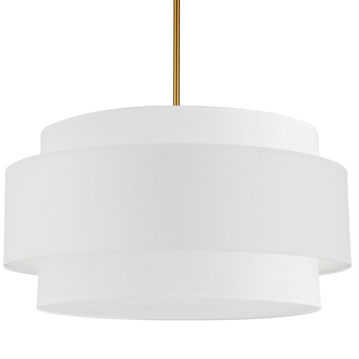 4 Light  Incandescent Chandelier, Agb W/ Wh Shade | PYA-304C-AGB-WH