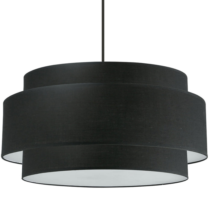  4 Light  Incandescent Chandelier, Mb W/ Bk Shade | PYA-304C-MB-BK