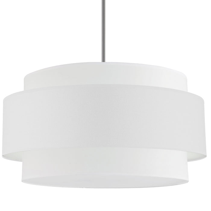  4 Light  Incandescent Chandelier, Pc W/ Wh Shade | PYA-304C-PC-WH