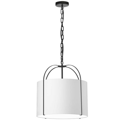 1lt Incandescent Pendant, Bk W/ Wh Shade | QCY-181P-BK-WH