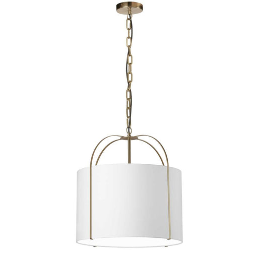 1lt Incandescent Pendant, Gld W/ Wh Shade | QCY-181P-GLD-WH