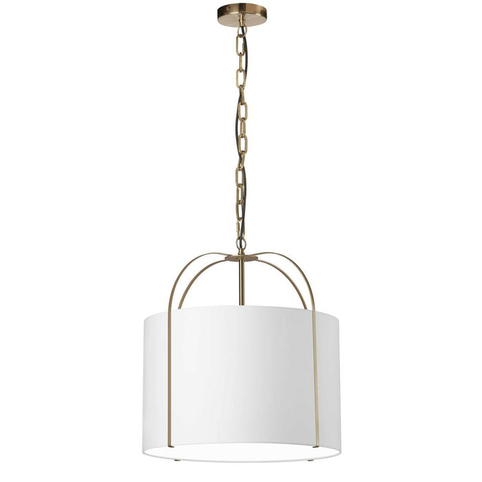 1lt Incandescent Pendant, Gld W/ Wh Shade | QCY-181P-GLD-WH