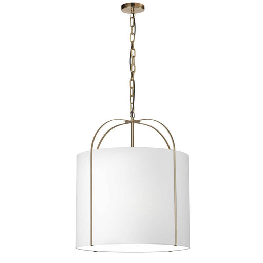  3 Light  Incandescent Pendant, Gld W/ Wh Shade | QCY-221P-GLD-WH
