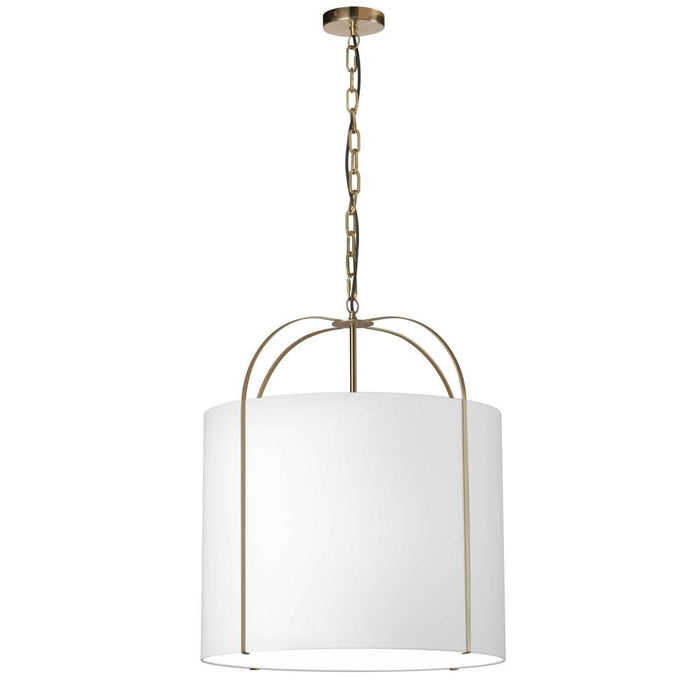  3 Light  Incandescent Pendant, Gld W/ Wh Shade | QCY-221P-GLD-WH