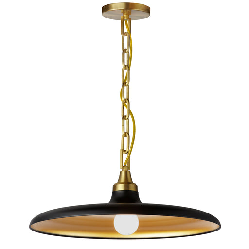 1lt Incand Pendant, Agb W/ Mb & Gld Shade | QTN-181P-MB-AGB