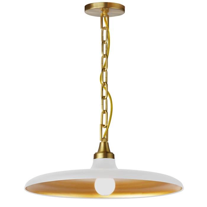 1lt Incand Pendant, Agb W/ Mw & Gld Shade | QTN-181P-MW-AGB