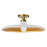 1 Light Semi- Flush Mount In Matte White And Aged Brass | QTN-181SF-MW-AGB