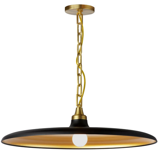 1lt Pendant, Agb W/ Mb & Gld Shade | QTN-241P-MB-AGB