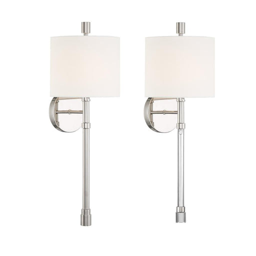 Crystorama Rachel 1 Light Polished Nickel Sconce