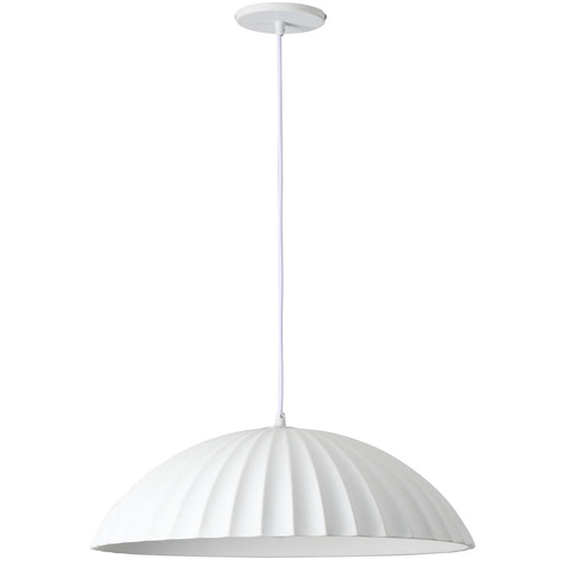 1 Light Ribbed Dome Pendant, Matte White | RAI-201P-MW