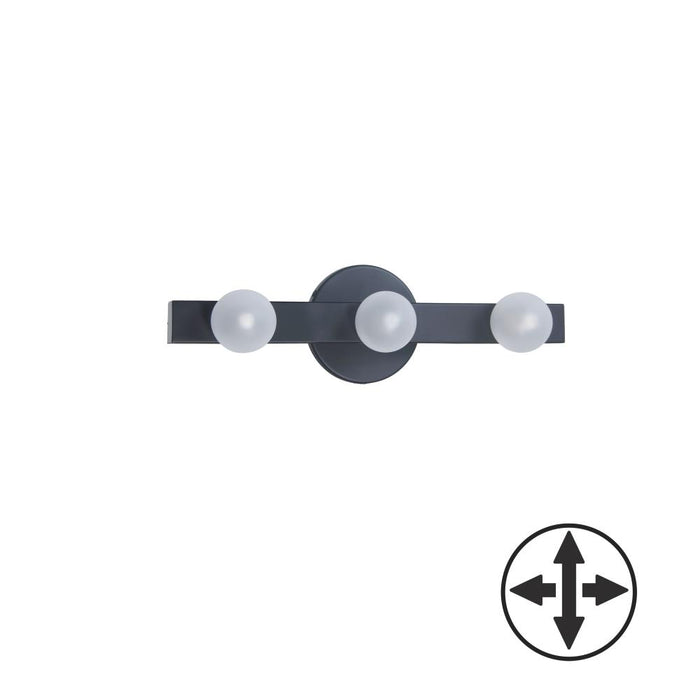  3 Light  Vanity, Mb W/ Frosted Glass | RAL-163W-MB