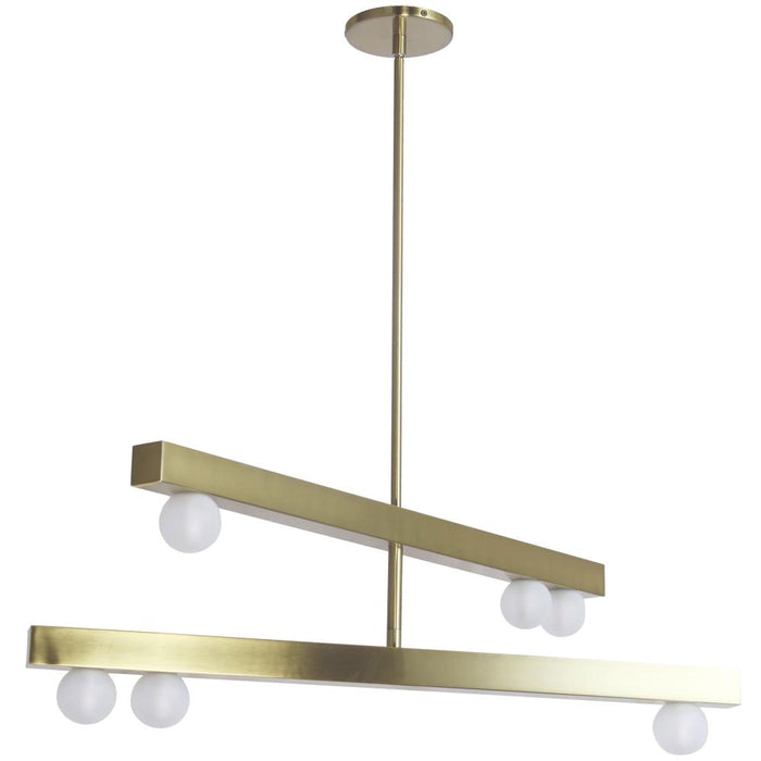 6 Light  Chandelier, Agb W/ Frosted Glass | RAL-306C-AGB