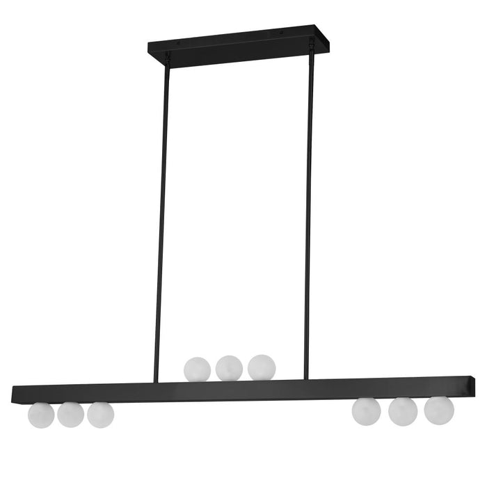 9 Light Horiz Pendant, Agb W/ Fr Glass | RAL-429HP-MB