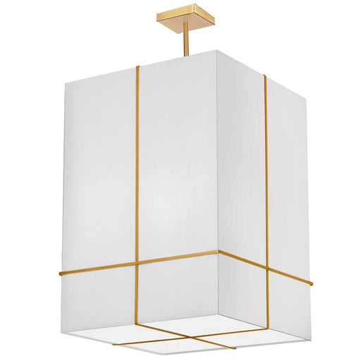  4 Light  Incandescent Pendant, Gld W/ Wh Shade | RAQ-184P-GLD-WH