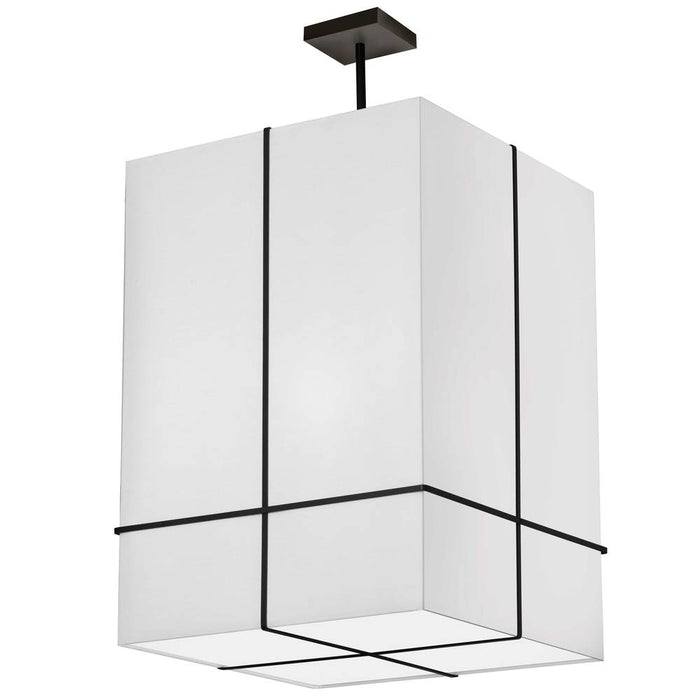  4 Light  Incandescent Pendant, Mb W/ Wh Shade | RAQ-184P-MB-WH