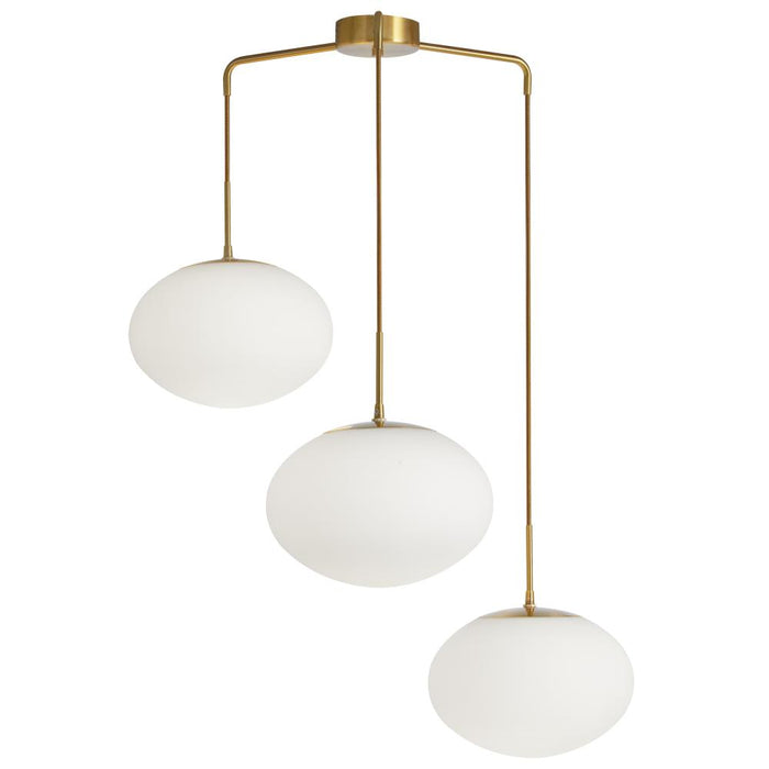 3 Light  Pendant, Agb W/ Wh Opal Glass | RCL-323P-AGB