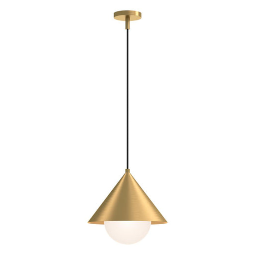 Remy 14-in Brushed Gold/opal Glass 1 Light Pendant | PD485214BGOP