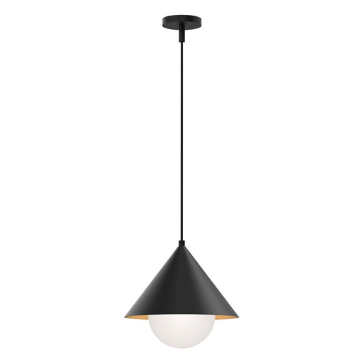 Remy 14-in Matte Black/opal Glass 1 Light Pendant | PD485214MBOP