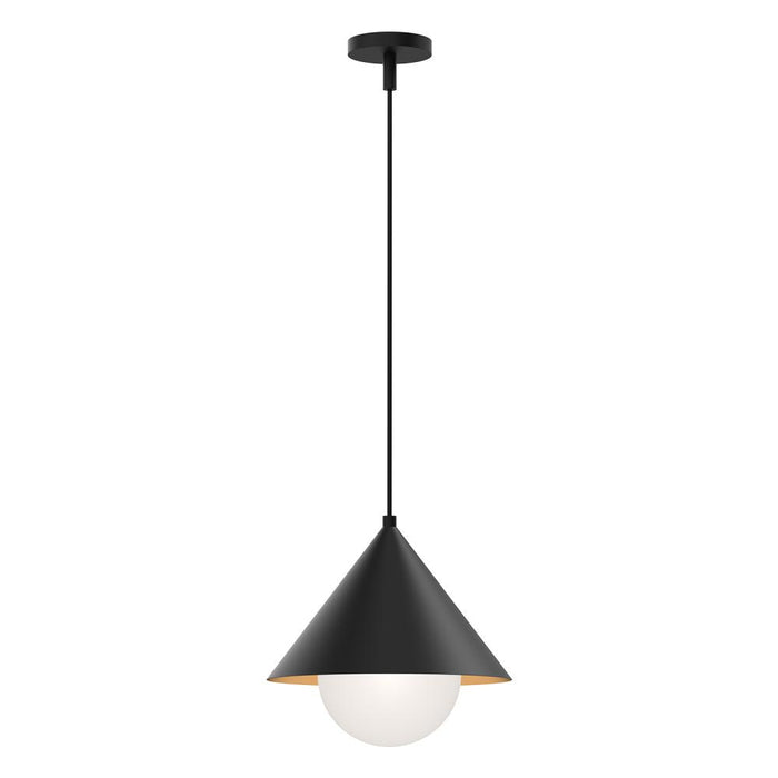 Remy 14-in Matte Black/opal Glass 1 Light Pendant | PD485214MBOP