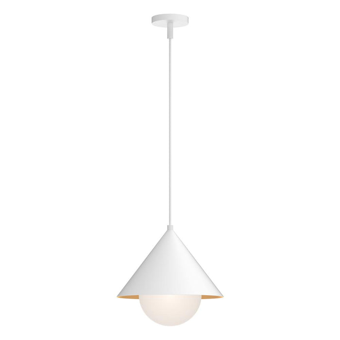 Remy 14-in White/opal Glass 1 Light Pendant | PD485214WHOP
