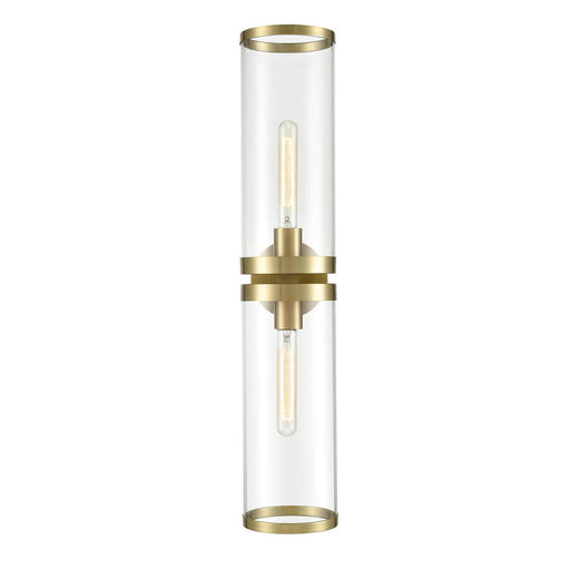 Alora Revolve Ii Clear Glass/Natural Brass 2 Lights Wall/Vanity