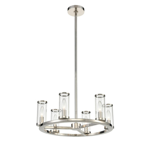 Alora Revolve Clear Glass/Polished Nickel 6 Lights Chandeliers