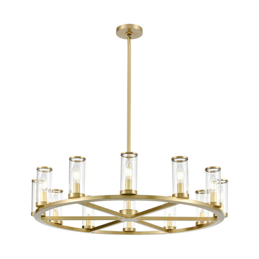 Alora Revolve Clear Glass/Natural Brass 12 Lights Chandeliers