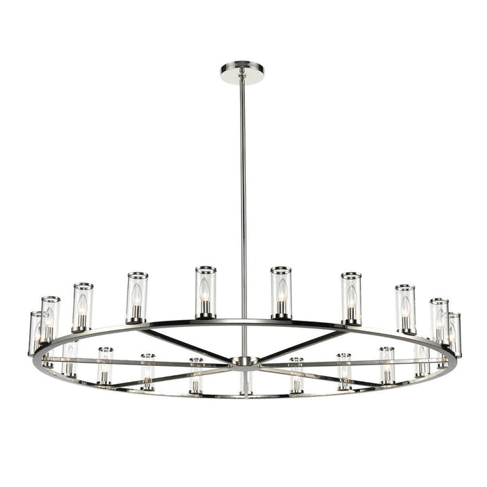 Alora Revolve Clear Glass/Polished Nickel 21 Light Chandeliers