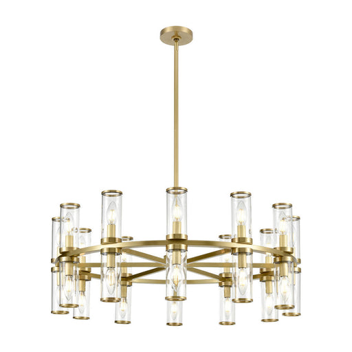 Alora Revolve Clear Glass/Natural Brass 24 Lights Chandeliers