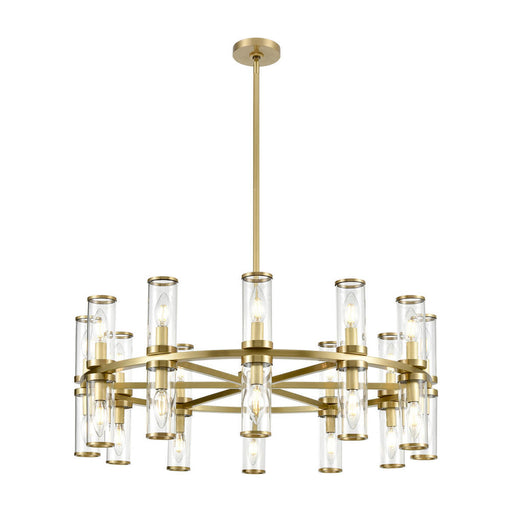 Revolve Clear Glass/natural Brass 24 Lights Chandeliers | CH309024NBCG