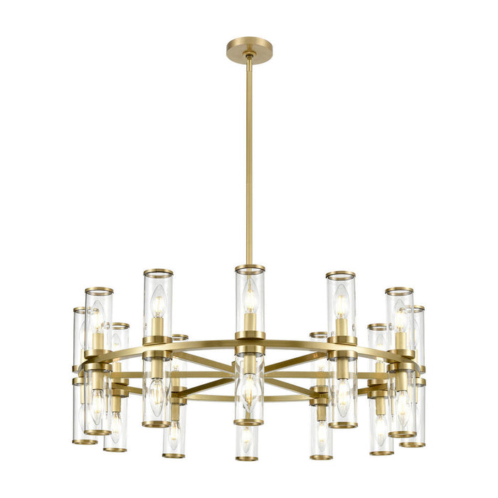 Revolve Clear Glass/natural Brass 24 Lights Chandeliers | CH309024NBCG