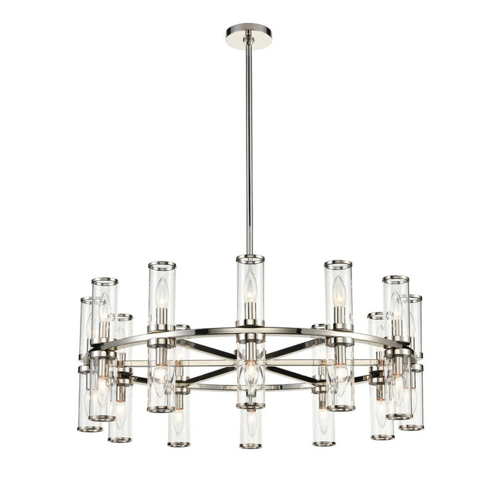 Alora Revolve Clear Glass/Polished Nickel 24 Lights Chandeliers