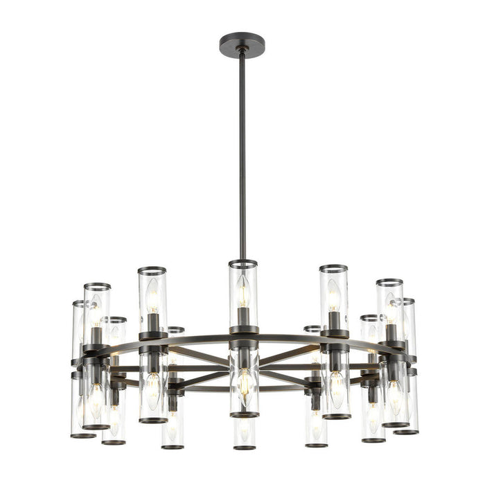 Alora Revolve Clear Glass/Urban Bronze 24 Lights Chandeliers