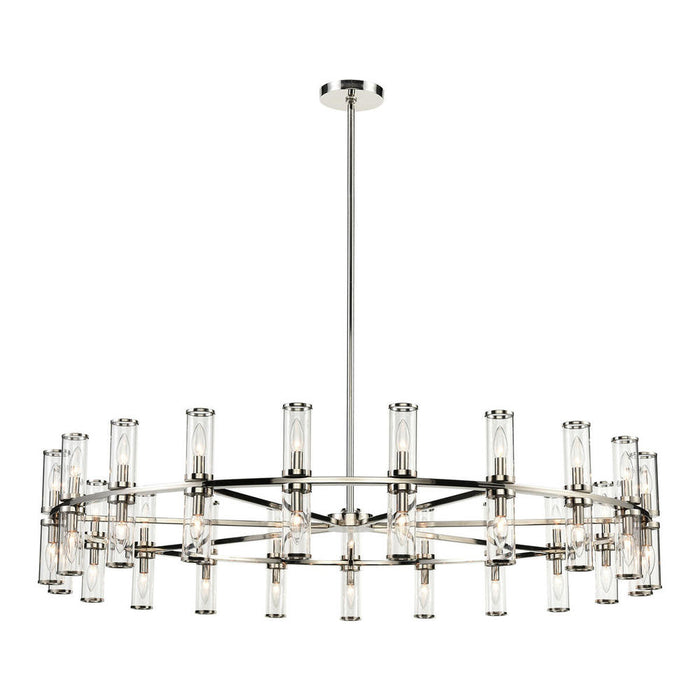 Alora Revolve Clear Glass/Polished Nickel 42 Lights Chandeliers