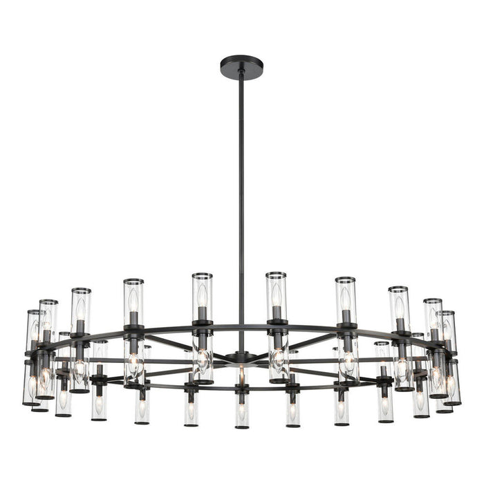 Alora Revolve Clear Glass/Urban Bronze 42 Lights Chandeliers