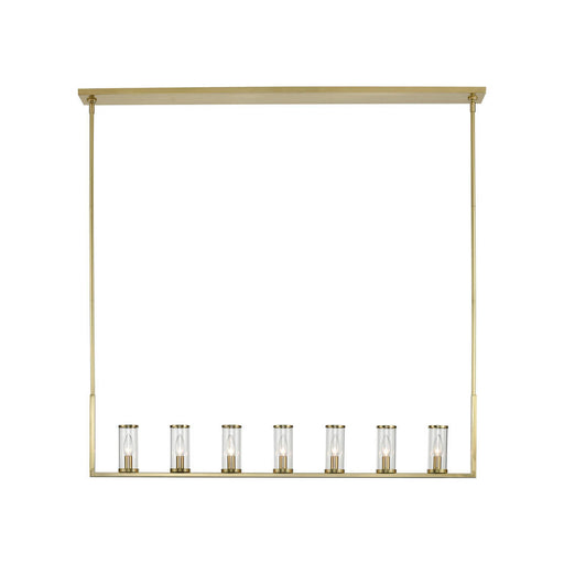 Alora Revolve Clear Glass/Natural Brass 7 Lights Linear Pendant