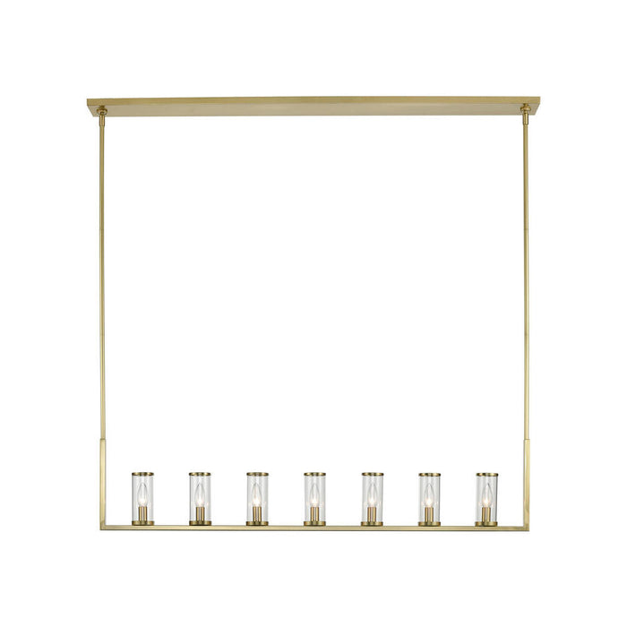 Alora Revolve Clear Glass/Natural Brass 7 Lights Linear Pendant