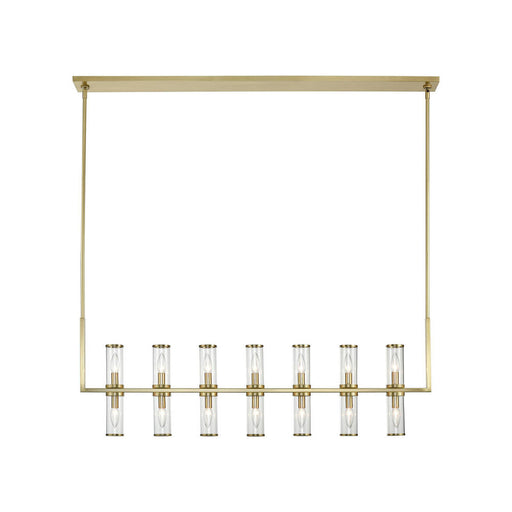 Revolve Clear Glass/natural Brass 14 Lights Linear Pendant | LP309077NBCG