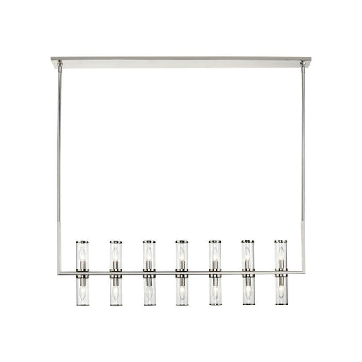 Alora Revolve Clear Glass/Polished Nickel 14 Lights Linear Pendant