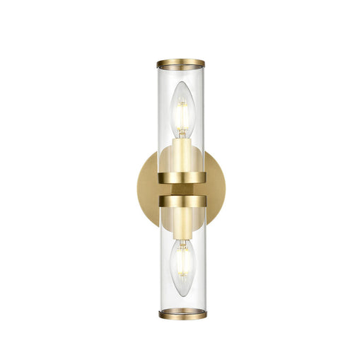 Revolve Clear Glass/natural Brass 2 Lights Wall/vanity | WV309002NBCG