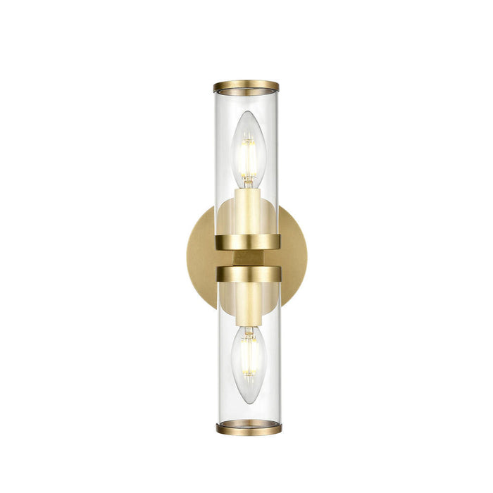 Revolve Clear Glass/natural Brass 2 Lights Wall/vanity | WV309002NBCG