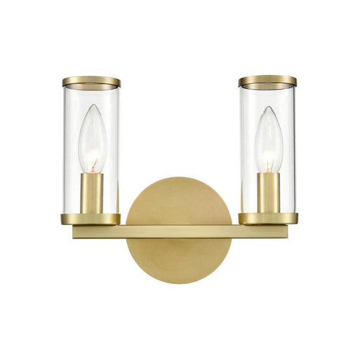 Alora Revolve Clear Glass/Natural Brass 2 Lights Wall/Vanity