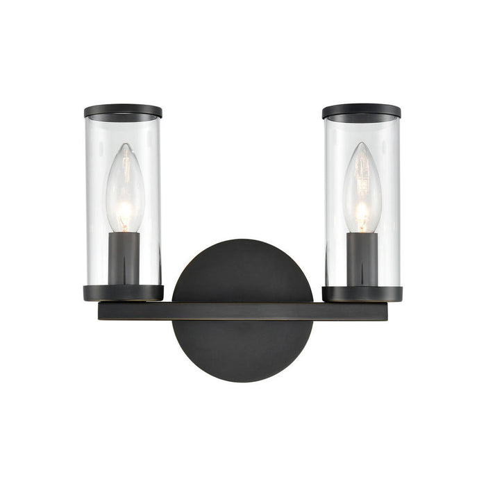 Alora Revolve Clear Glass/Urban Bronze 2 Lights Wall/Vanity