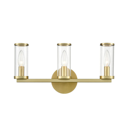 Alora Revolve Clear Glass/Natural Brass 3 Lights Wall/Vanity