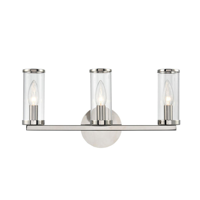 Alora Revolve Clear Glass/Polished Nickel 3 Lights Wall/Vanity