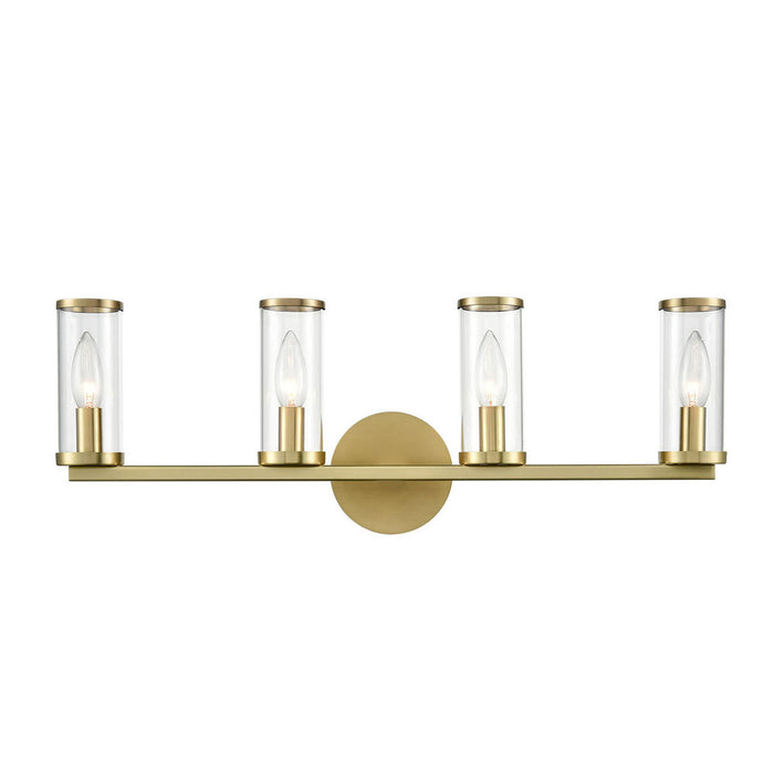 Alora Revolve Clear Glass/Natural Brass 4 Lights Wall/Vanity