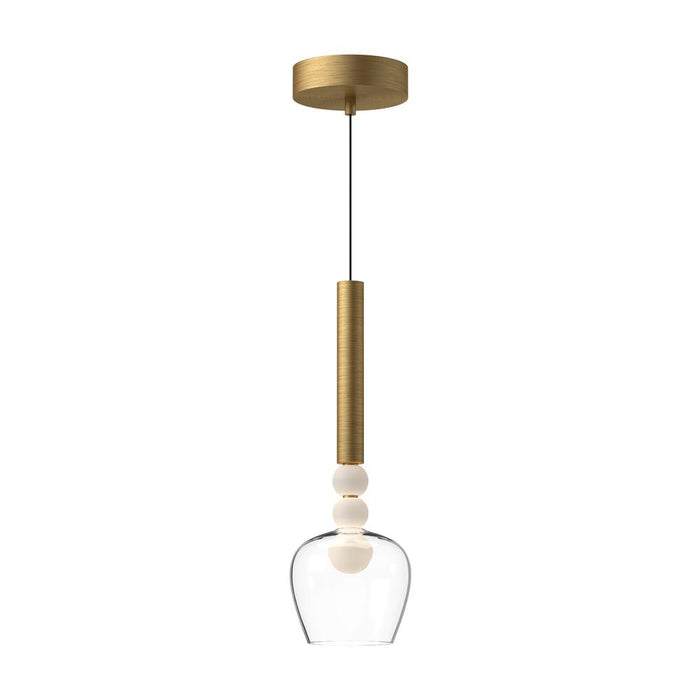 Rise 6-in Brushed Gold/clear Led Pendant | PD30501-BG/CL