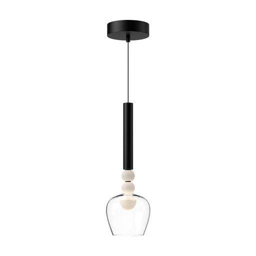 Rise 6-in Black/clear Led Pendant | PD30501-BK/CL