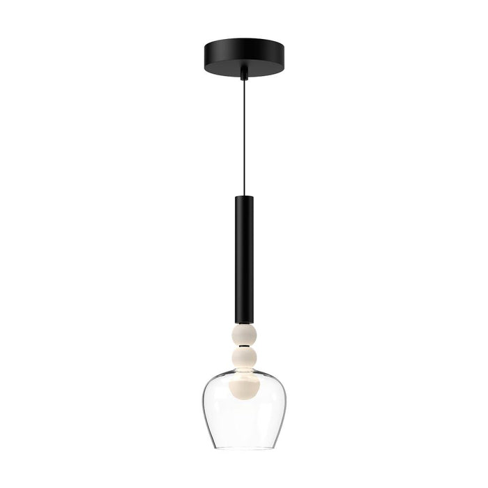 Rise 6-in Black/clear Led Pendant | PD30501-BK/CL