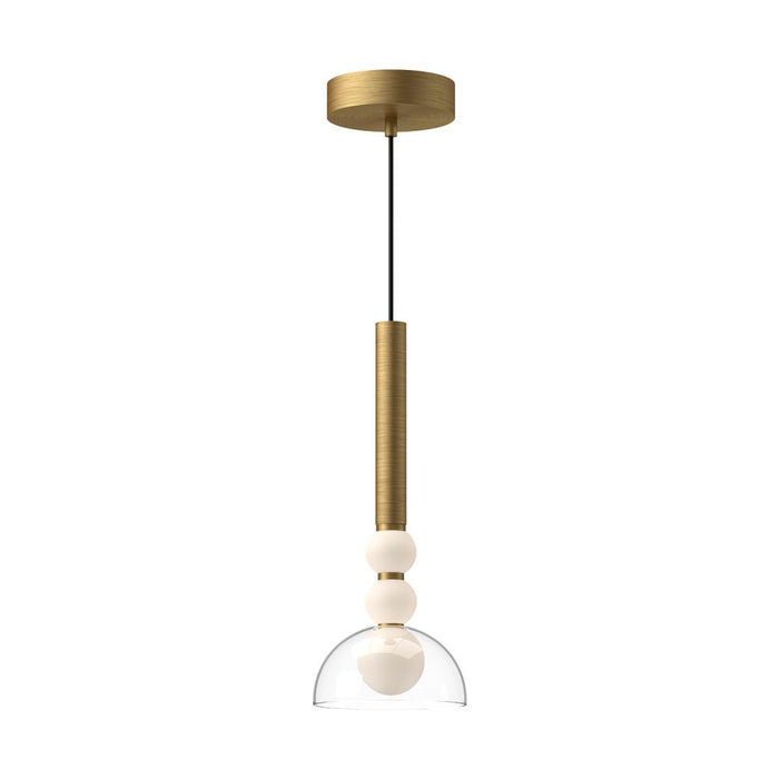 Rise 6-in Brushed Gold/clear Led Pendant | PD30502-BG/CL